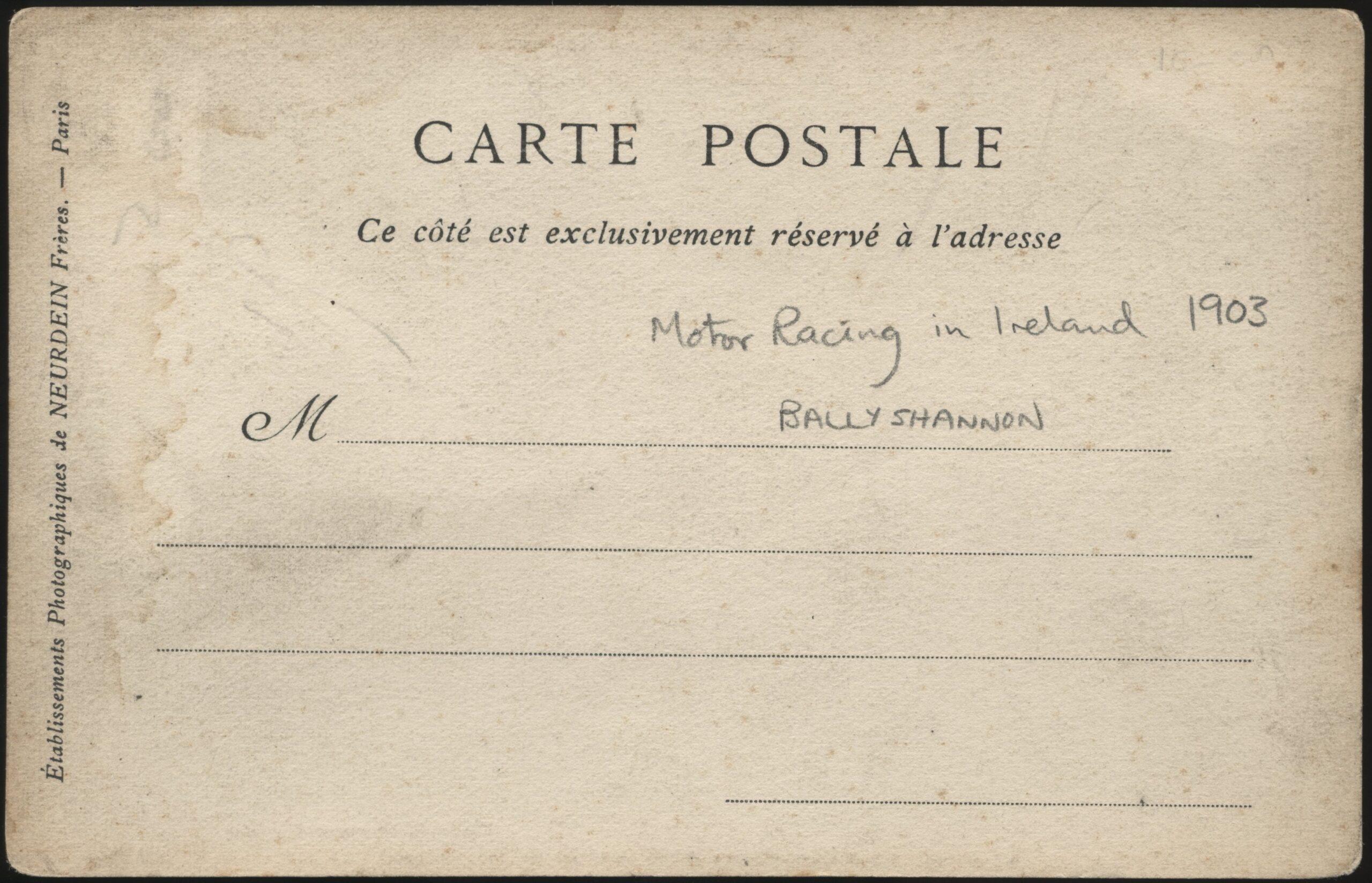 CReal Photo - 'Gordon Bennett Cup Ballyshannon Ireland' (1903) - Unused Postcard CReal Photo - 'Gordon Bennett Cup Ballyshannon Ireland' (1903) - Unused Postcard