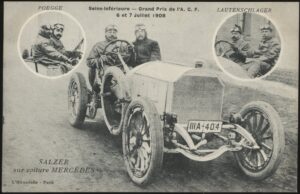 Real Photo - 'Grand Prix de l'A.C.F - Salzer in a Mercedes' (1908) - Unused Postcard