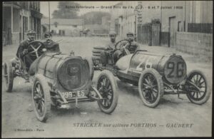 Real Photo - 'Grand Prix de l'A.C.F Siene-Inferieure - Strickler/Gaubert in a Porthos' (1908) - Unused Postcard