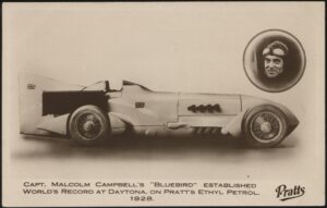 Pratt's Petrol - 'Capt Malcolm Campbell's Bluebird at Daytona' (1928) - Unused Postcard