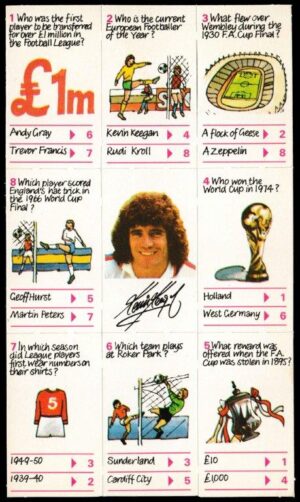 Nabisco - 'Kevin Keegans Quiz Game' (1980) - Complete Set