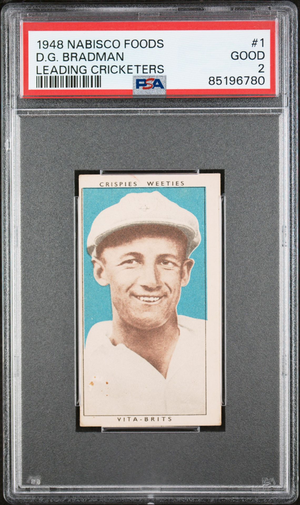 Nabisco - Don Bradman (South Australia) 'Leading Cricketers' (1948) **PSA2** Nabisco - Don Bradman (South Australia) 'Leading Cricketers' (1948) **PSA2**