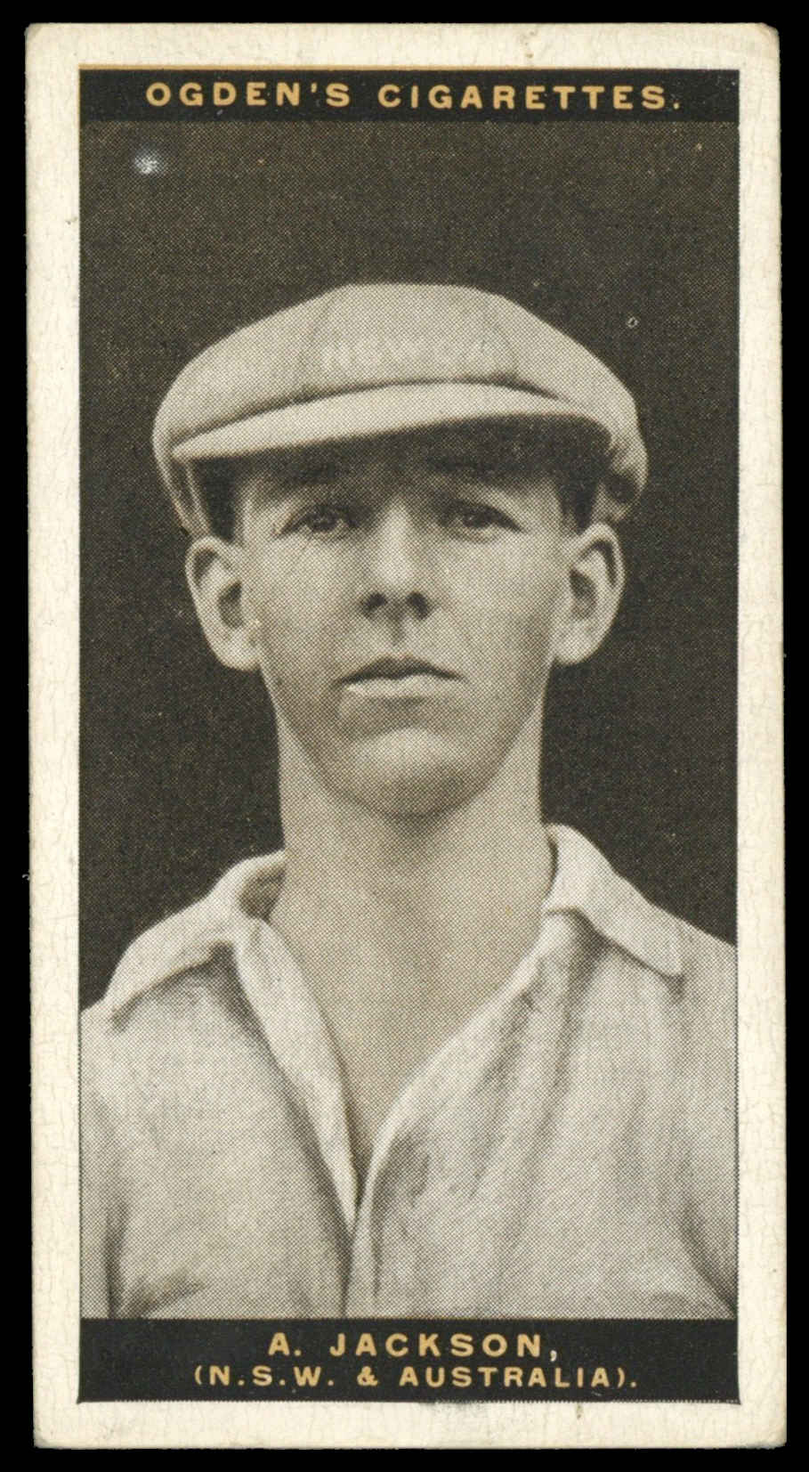 Ogden's - 'Australian Test Cricketers 1928-29' (1928) - #17 - A. Jackson (New South Wales) Ogden's - 'Australian Test Cricketers 1928-29' (1928) - #17 - A. Jackson (New South Wales)