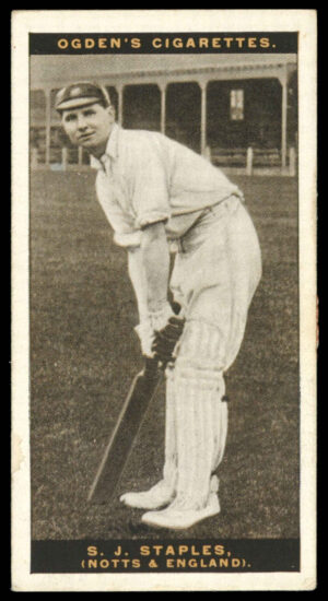 Ogden's - 'Australian Test Cricketers 1928-29' (1928) - #30 - S.J. Staples (Nottinghamshire)