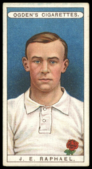 Ogden's - 'Famous Footballers' (1908) - #48 - J.E. Raphael (Old Merchant Taylors)