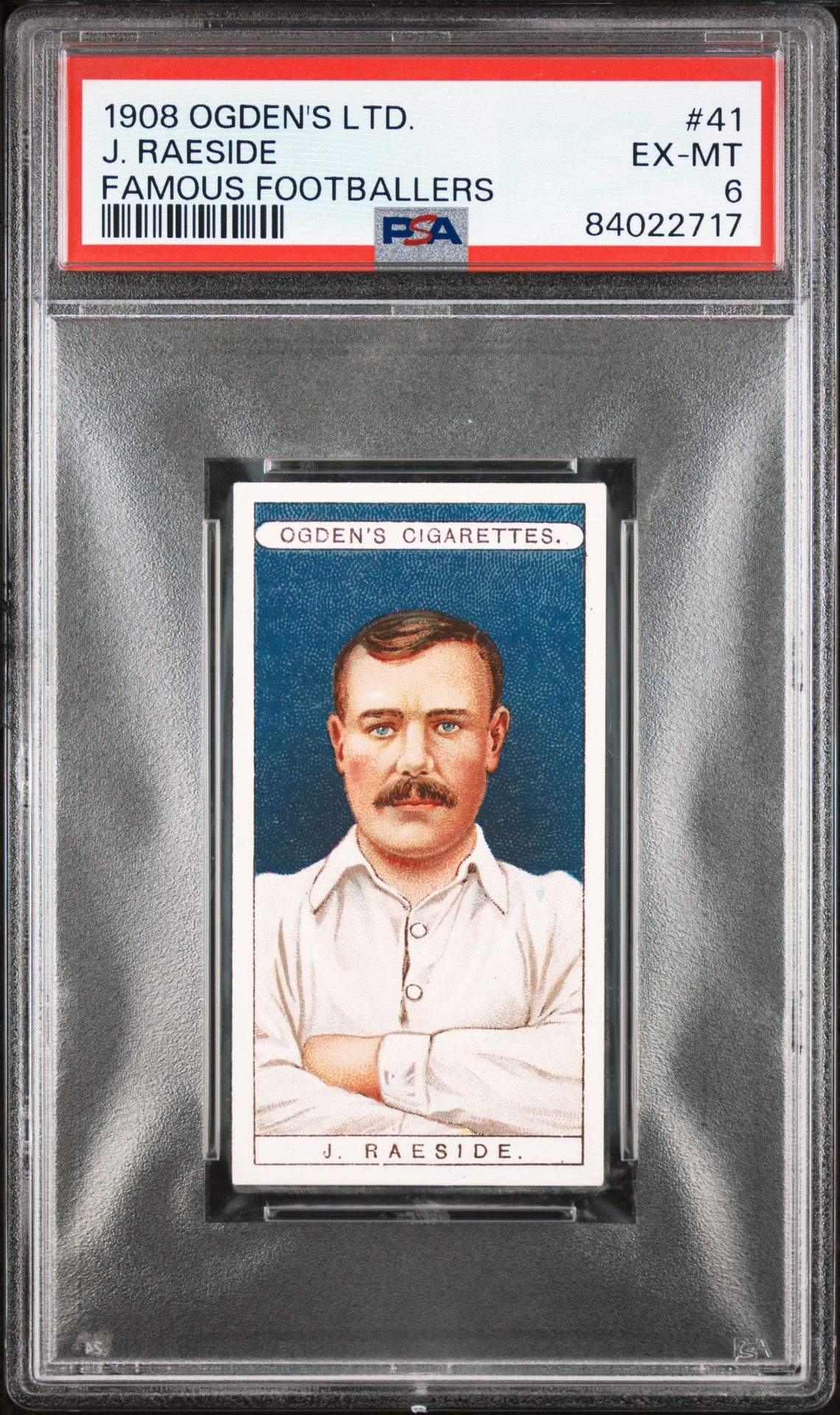 Ogden's - 'Famous Footballers' (1908) - J. Raeside (Third Lanark) **PSA6** Ogden's - 'Famous Footballers' (1908) - J. Raeside (Third Lanark) **PSA6**