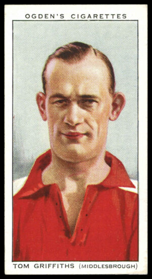 Ogden's - 'Football Club Captains' (1935) - #12 - Tom Griffiths (Middlesbrough) Ogden's - 'Football Club Captains' (1935) - #12 - Tom Griffiths (Middlesbrough)