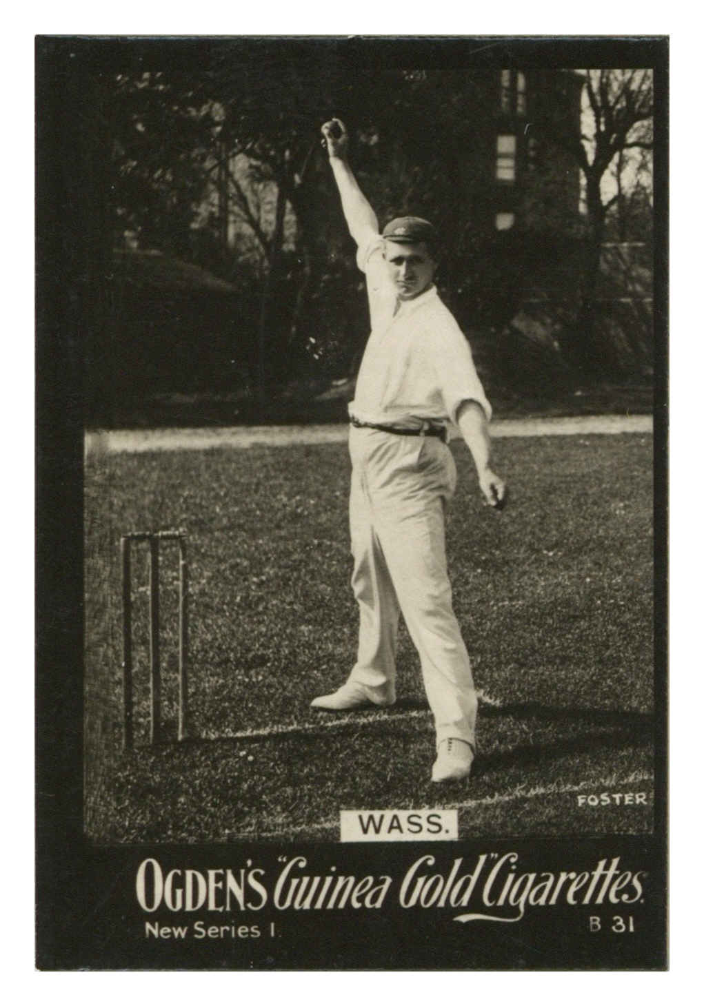 Ogden's - 'Guinea Gold New Series B' (1902) - #31 - Wass (Cricket) Ogden's - 'Guinea Gold New Series B' (1902) - #31 - Wass (Cricket)