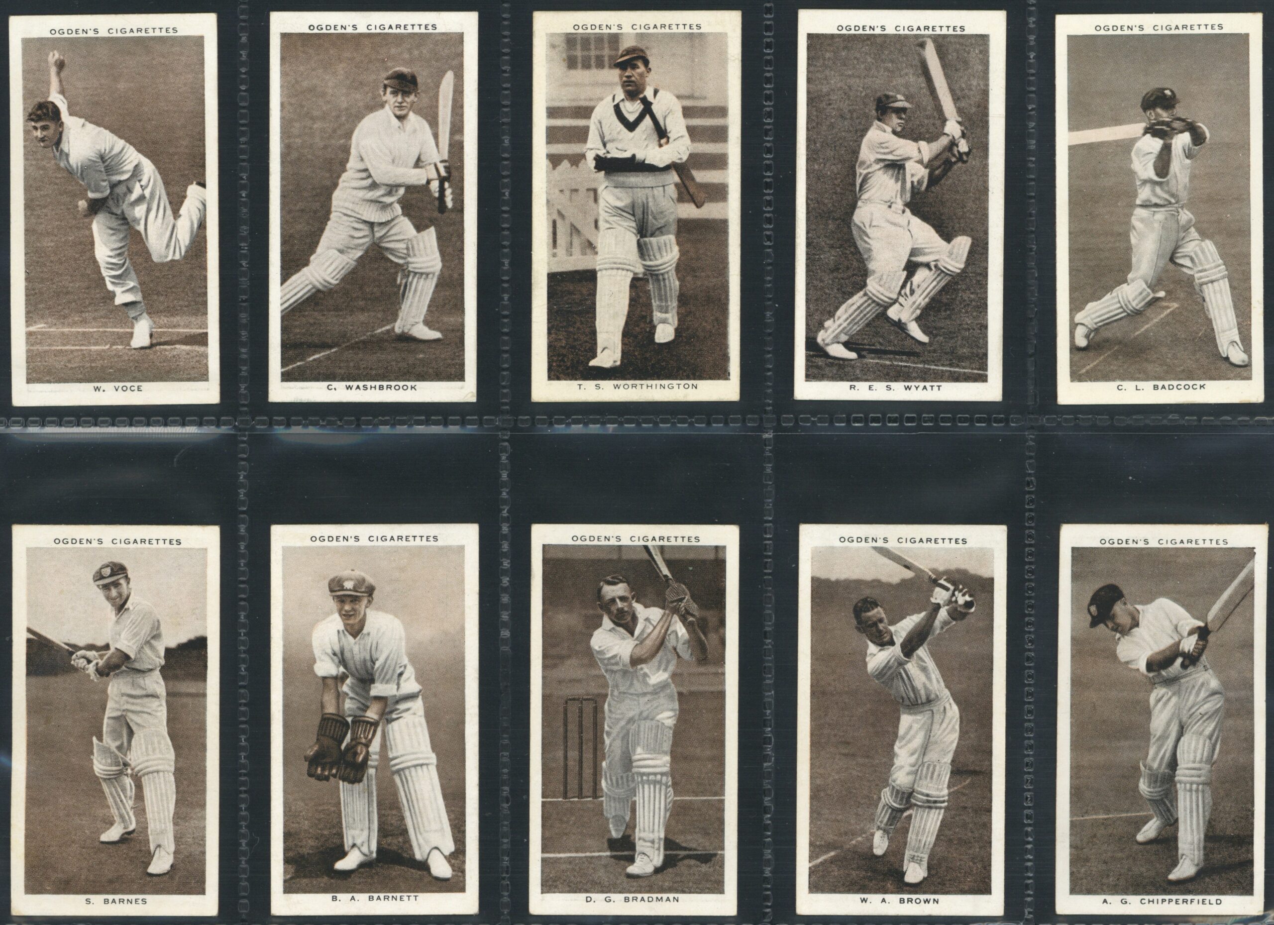 Ogden's - 'Prominent Cricketers of 1938' (1938) - Complete Set (Bradman, Hammond, Compton, Duckworth etc) Ogden's - 'Prominent Cricketers of 1938' (1938) - Complete Set (Bradman, Hammond, Compton, Duckworth etc)