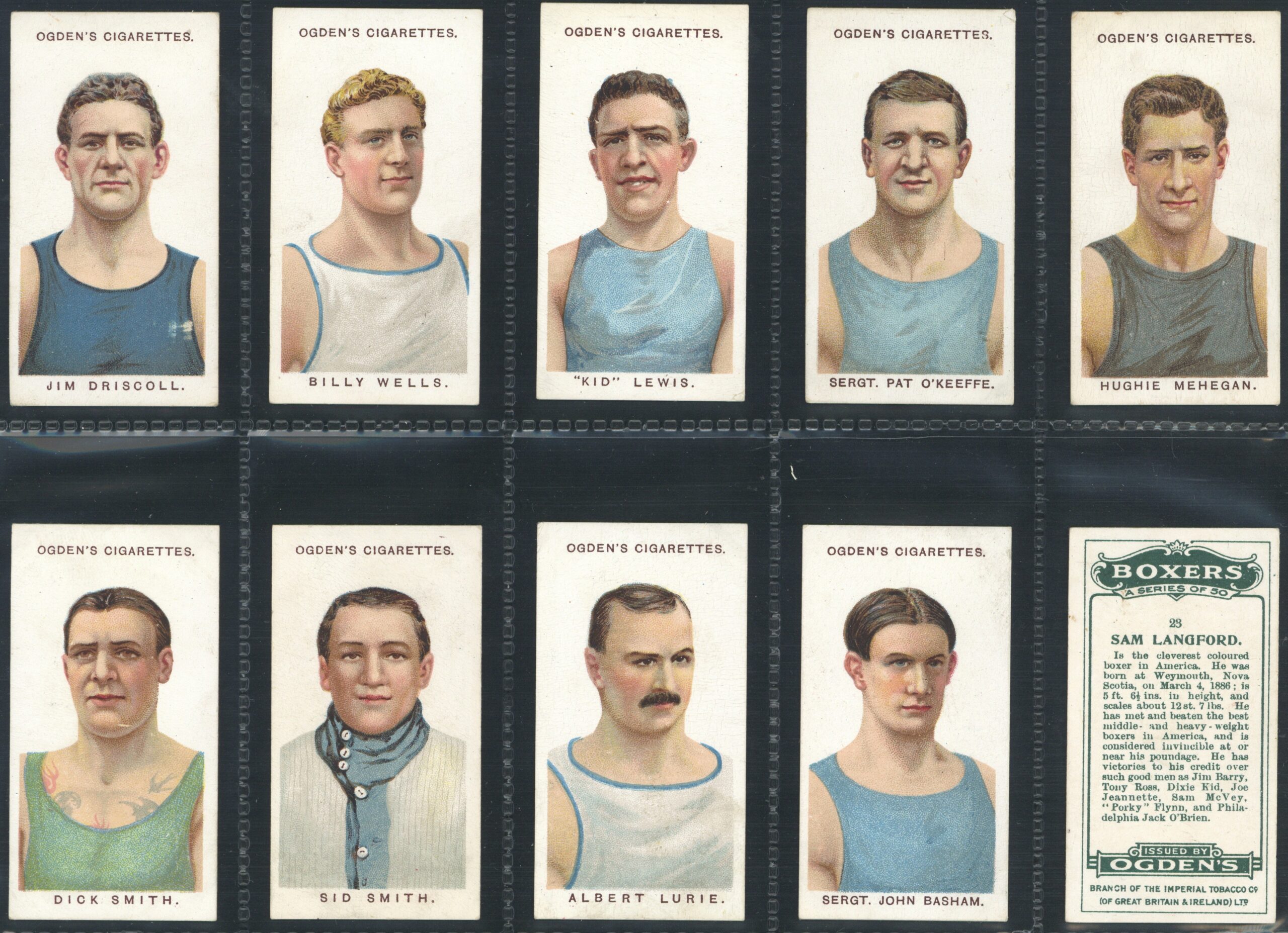 Ogden's - 'Boxers' - (1915) - Complete Set (Jeanette, Gans, Driscoll, Wells etc) Ogden's - 'Boxers' - (1915) - Complete Set (Jeanette, Gans, Driscoll, Wells etc)