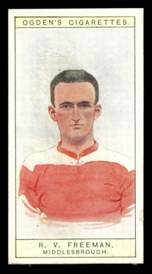 Ogden's - 'Captains of Association Football Clubs, & Colours' (1926) - #25 - R.V. Freeman (Middlesbrough) Ogden's - 'Captains of Association Football Clubs, & Colours' (1926) - #25 - R.V. Freeman (Middlesbrough)