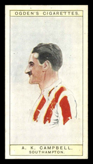 Ogden's - 'Captains of Association Football Clubs, & Colours' (1926) - #35 - A.K. Campbell (Southampton) Ogden's - 'Captains of Association Football Clubs, & Colours' (1926) - #35 - A.K. Campbell (Southampton)