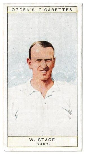 Ogden's - 'Captains of Association Football Clubs, & Colours' (1926) - Card #10 - W. Stage (Bury) Ogden's - 'Captains of Association Football Clubs, & Colours' (1926) - Card #10 - W. Stage (Bury)
