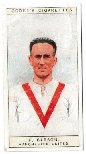 Ogden's - 'Captains of Association Football Clubs, & Colours' (1926) - Card #24 - F. Barson (Manchester United) Ogden's - 'Captains of Association Football Clubs, & Colours' (1926) - Card #24 - F. Barson (Manchester United)