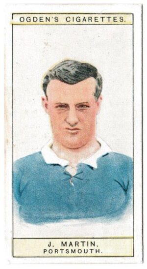 Ogden's - 'Captains of Association Football Clubs, & Colours' (1926) - Card #30 - J. Martin (Portsmouth) Ogden's - 'Captains of Association Football Clubs, & Colours' (1926) - Card #30 - J. Martin (Portsmouth)