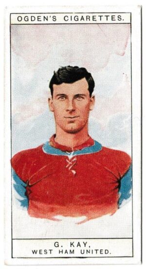 Ogden's - 'Captains of Association Football Clubs, & Colours' (1926) - Card #43 - G. Kay (West Ham United) Ogden's - 'Captains of Association Football Clubs, & Colours' (1926) - Card #43 - G. Kay (West Ham United)