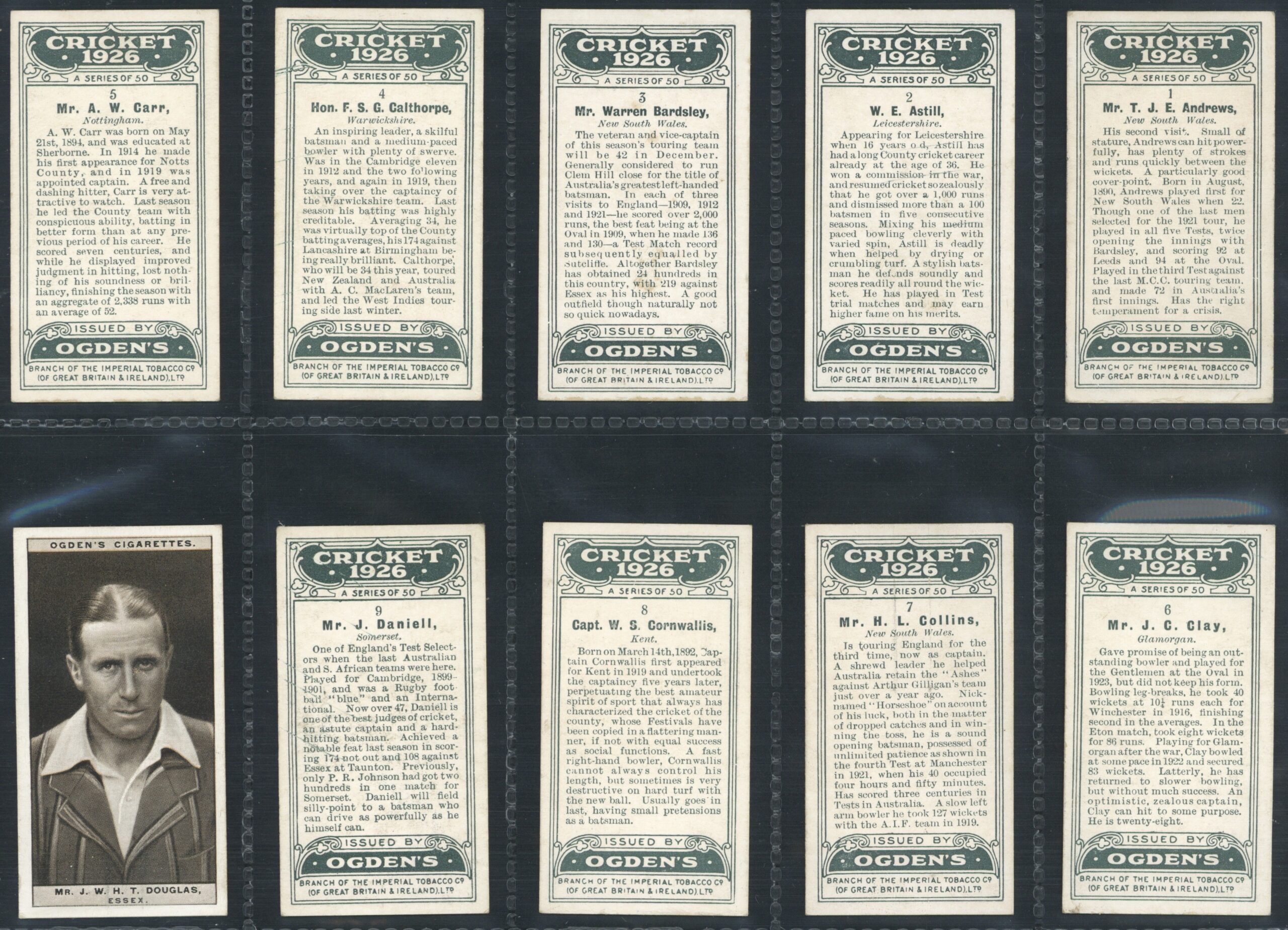 Ogden's - 'Cricket 1926' (1926) - Complete Set Ogden's - 'Cricket 1926' (1926) - Complete Set