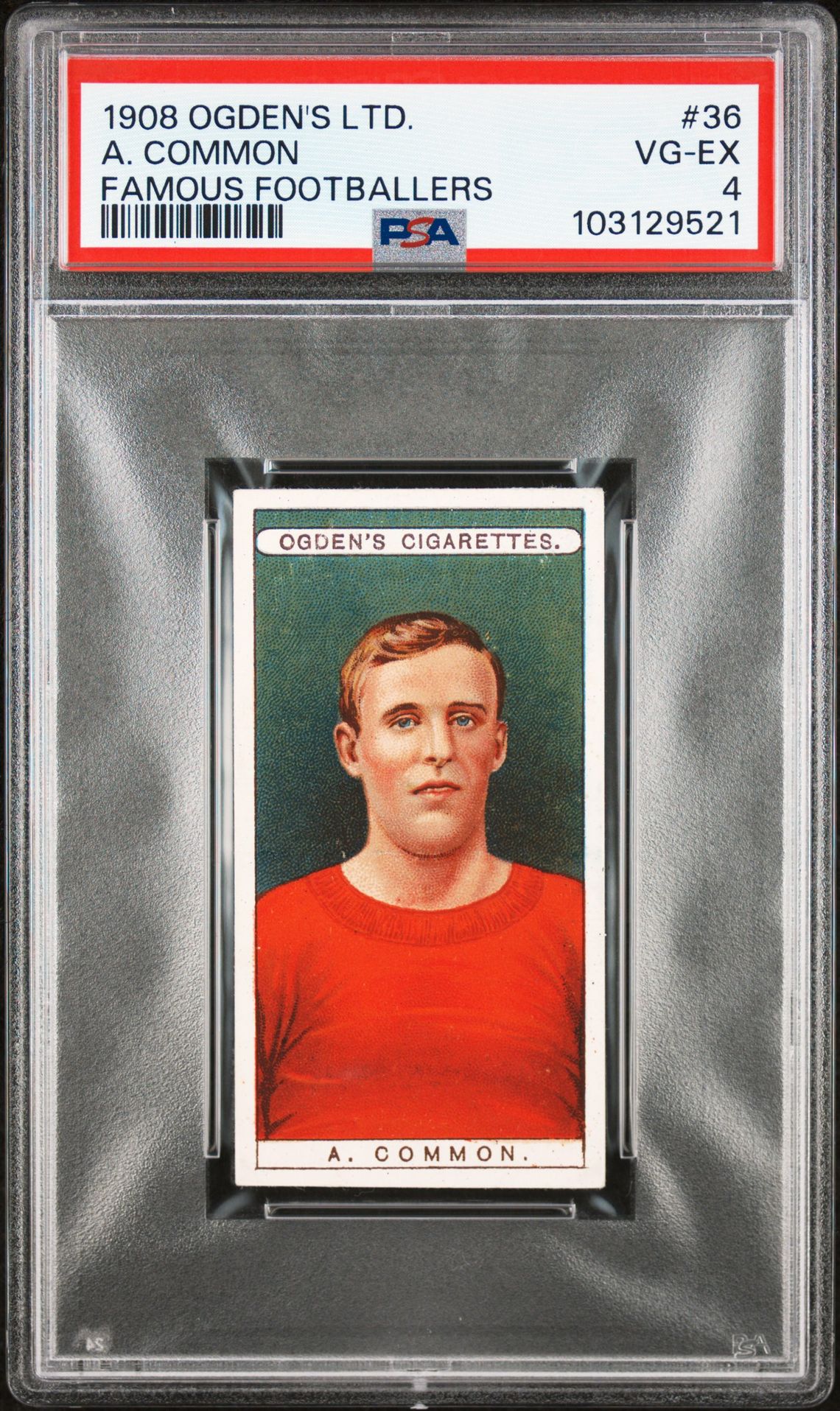 Ogden's - 'Famous Footballers' (1908) - A. Common (Middlesbrough) **PSA4** Ogden's - 'Famous Footballers' (1908) - A. Common (Middlesbrough) **PSA4**