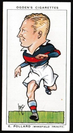 Ogden's - 'Football Caricatures' (1935) - E. Pollard (Wakefield Trinity)
