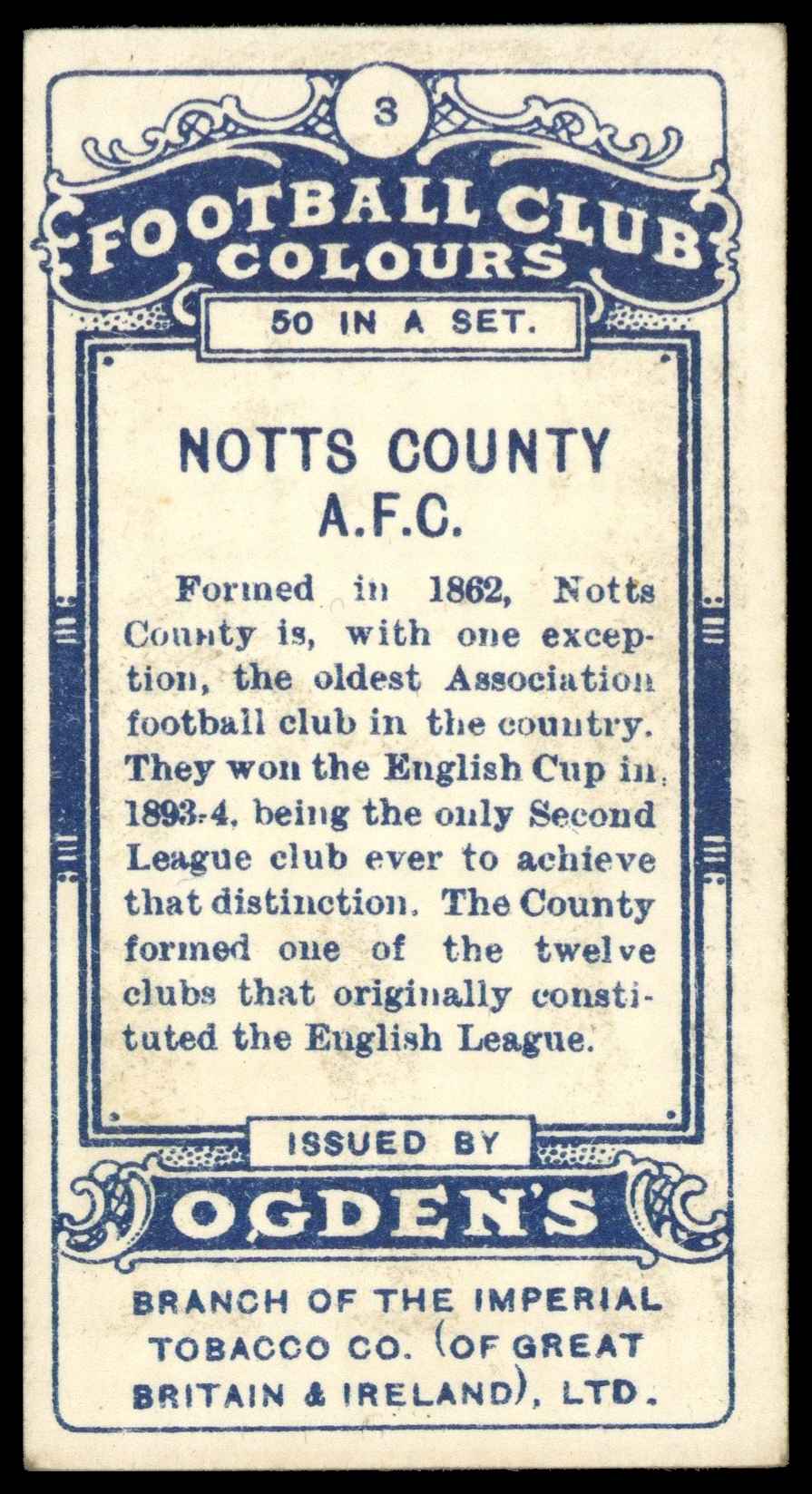 Ogden's - 'Football Club Colours' Notts County (A. Griffiths) (1906) Ogden's - 'Football Club Colours' Notts County (A. Griffiths) (1906)