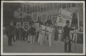 Real Photo - 'Vintage YMCA Gymnasium Section Parade' (c1910's) - Unused Postcard
