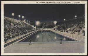 Western Publishing - '1932 Olympic Swimming Stadium Los Angeles' (1932) - Unused Olympics Postcard