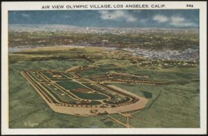 Novelty Dist - 'Air View Olympic Villade Los Angeles' (1932) - Unused Postcard