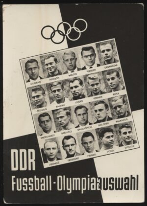 Graphokopie - 'East German Bronze Medallists Mens Olympic Football Team' (1964) - Unused Postcard