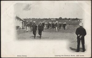G&P - 'Bisley Camp Leaving the Century Butts Postcard' (1905) - Used Postcard