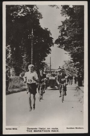 Davidson Bros - 'Dorando en route London Olympics Marathon' (1908) - Postmarked 1908