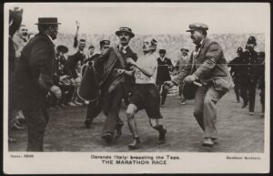 Davidson Bros - 'Dorando breasting the tape London Olympics Marathon' (1908) - Postmarked 1908
