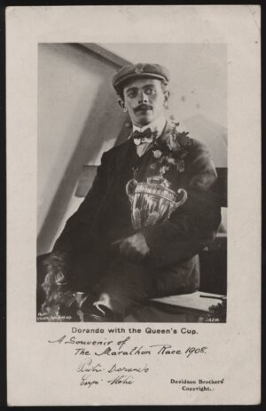 Thiele - 'Dorando with the Queens Cup London Olympics Marathon' (1908) - Postmarked 1909