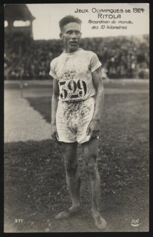Real Photo - 'Paris Olympics - Ritola World 10km Record Holder' (1924) - Unused Postcard