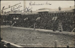 A.N. Paris - 'Olympics Water Polo Gold Medal Match Multi Signed Australian Swimmers/Diver' (1924) - Postcard