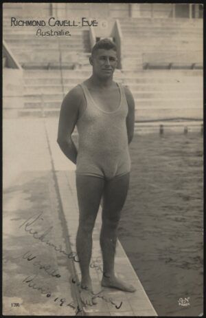 A.N. Paris - 'Richmond (Dick) Cavell-Eve Olympics Men's High Diving Gold Medallist' (1924) - Signed Postcard