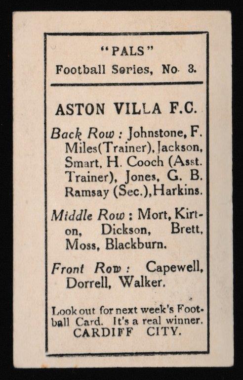 Pals Magazine - 'Football Series' (1922) - Aston Villa F.C. Pals Magazine - 'Football Series' (1922) - Aston Villa F.C.