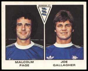 Panini - 'Football 80' - Joe Gallagher & Malcolm Page (Birmingham City) (1980)