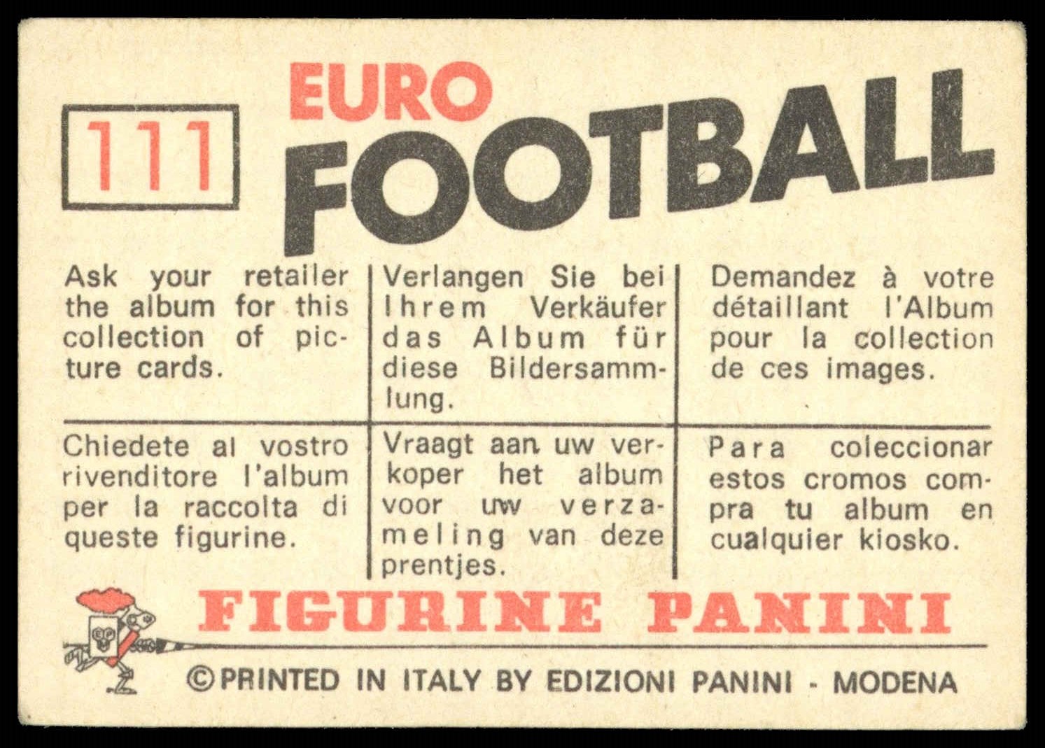 Panini - 'Euro Football' (1976) - PAOK (Greece) Panini - 'Euro Football' (1976) - PAOK (Greece)