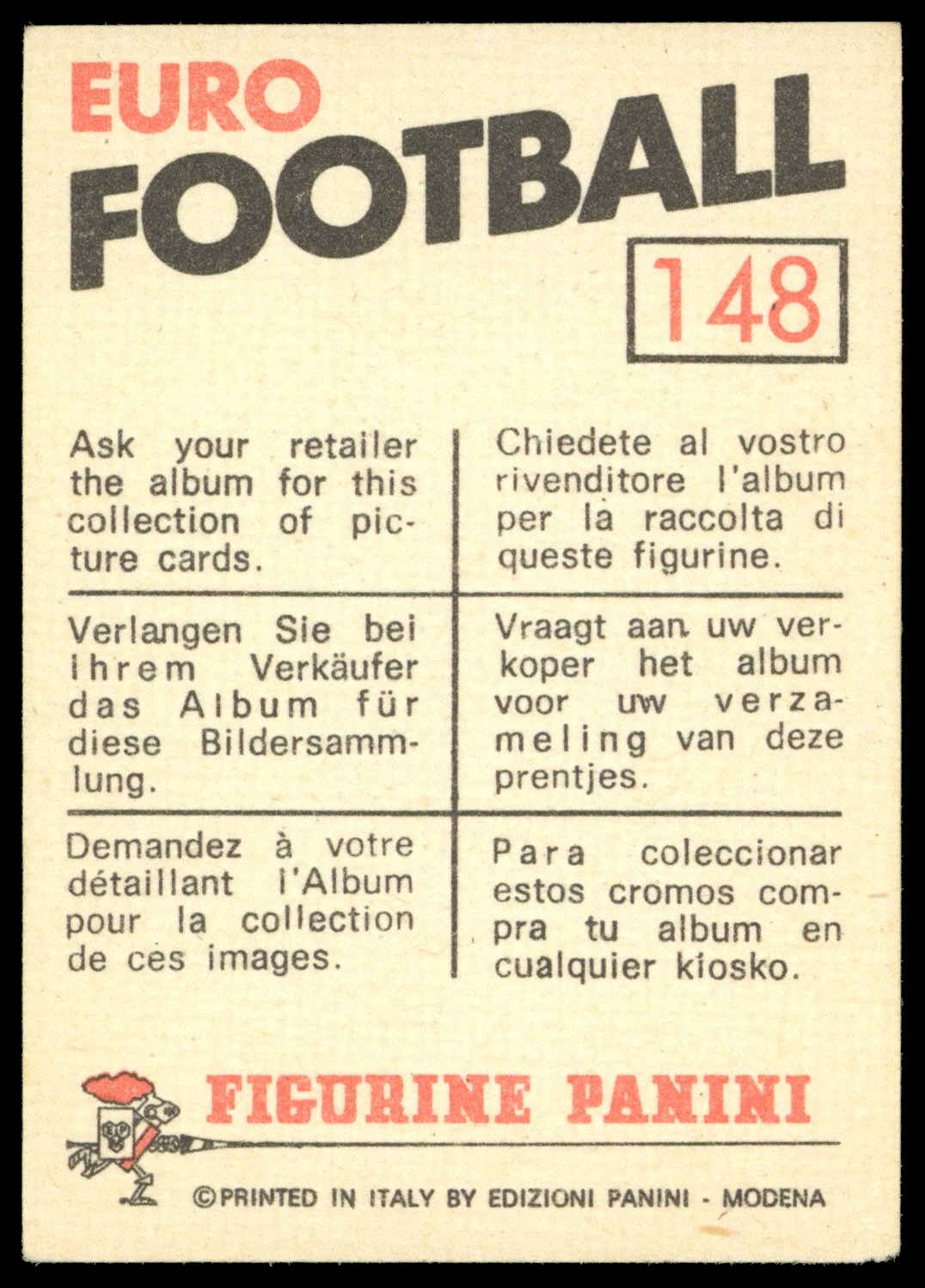 Panini - 'Euro Football' (1976) - Capello (Italy) Panini - 'Euro Football' (1976) - Capello (Italy)