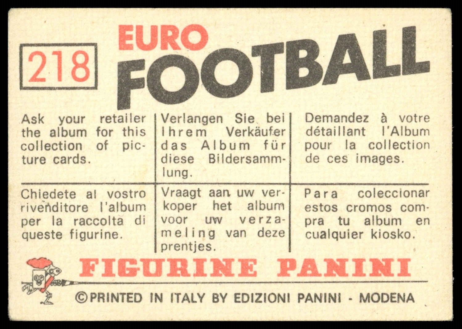 Panini - 'Euro Football' (1976) - Salzburg (Austria) Panini - 'Euro Football' (1976) - Salzburg (Austria)
