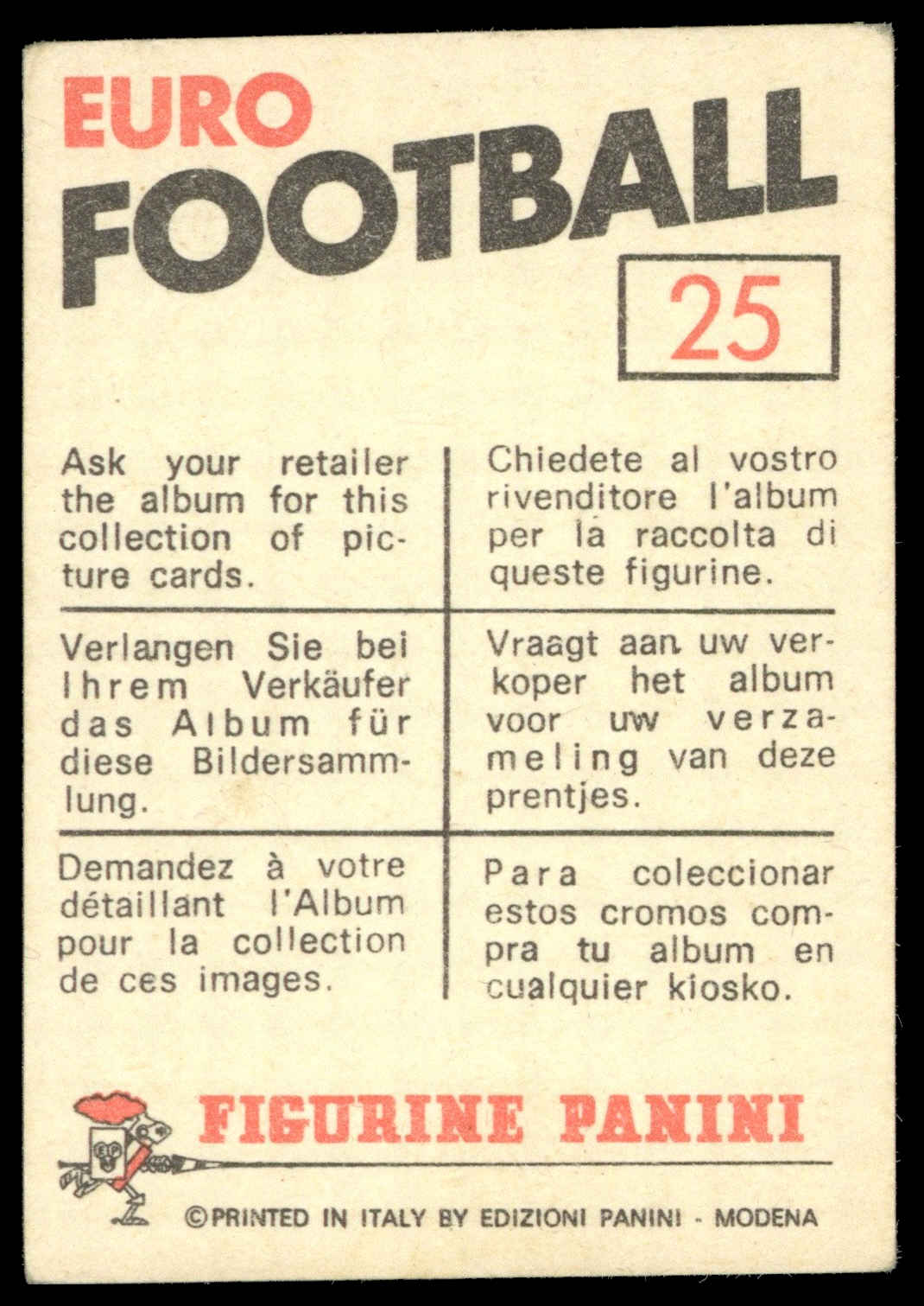 Panini - 'Euro Football' (1976) - Viktor (Czechoslovakia) Panini - 'Euro Football' (1976) - Viktor (Czechoslovakia)