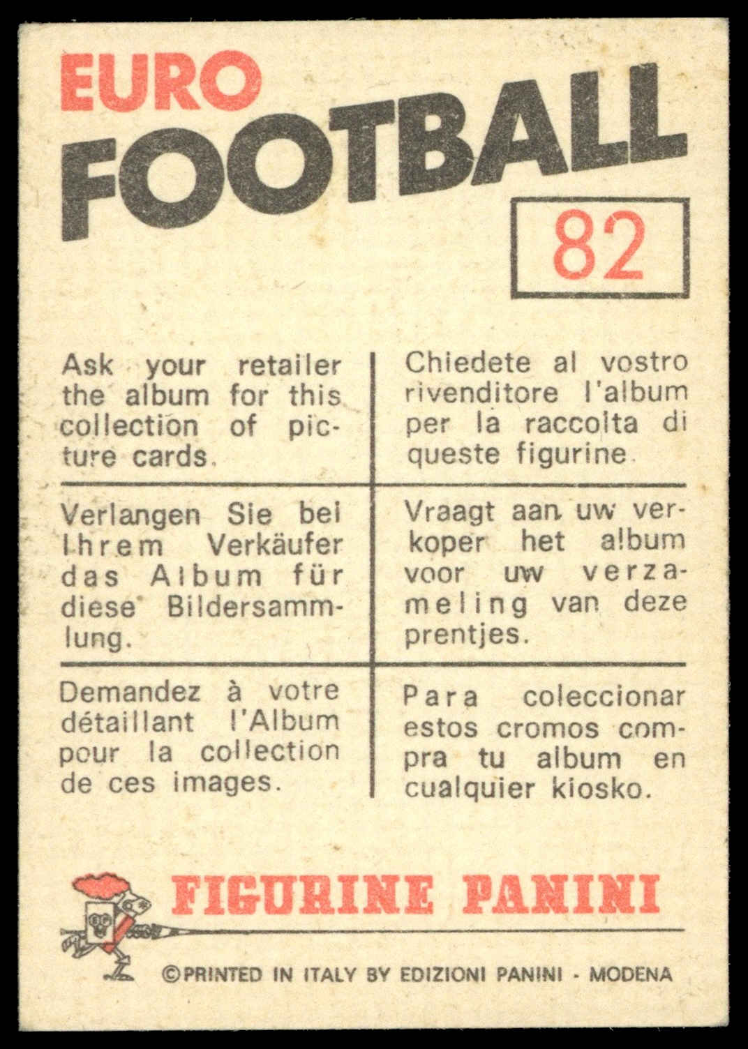 Panini - 'Euro Football' (1976) - Iribar (Spain) Panini - 'Euro Football' (1976) - Iribar (Spain)