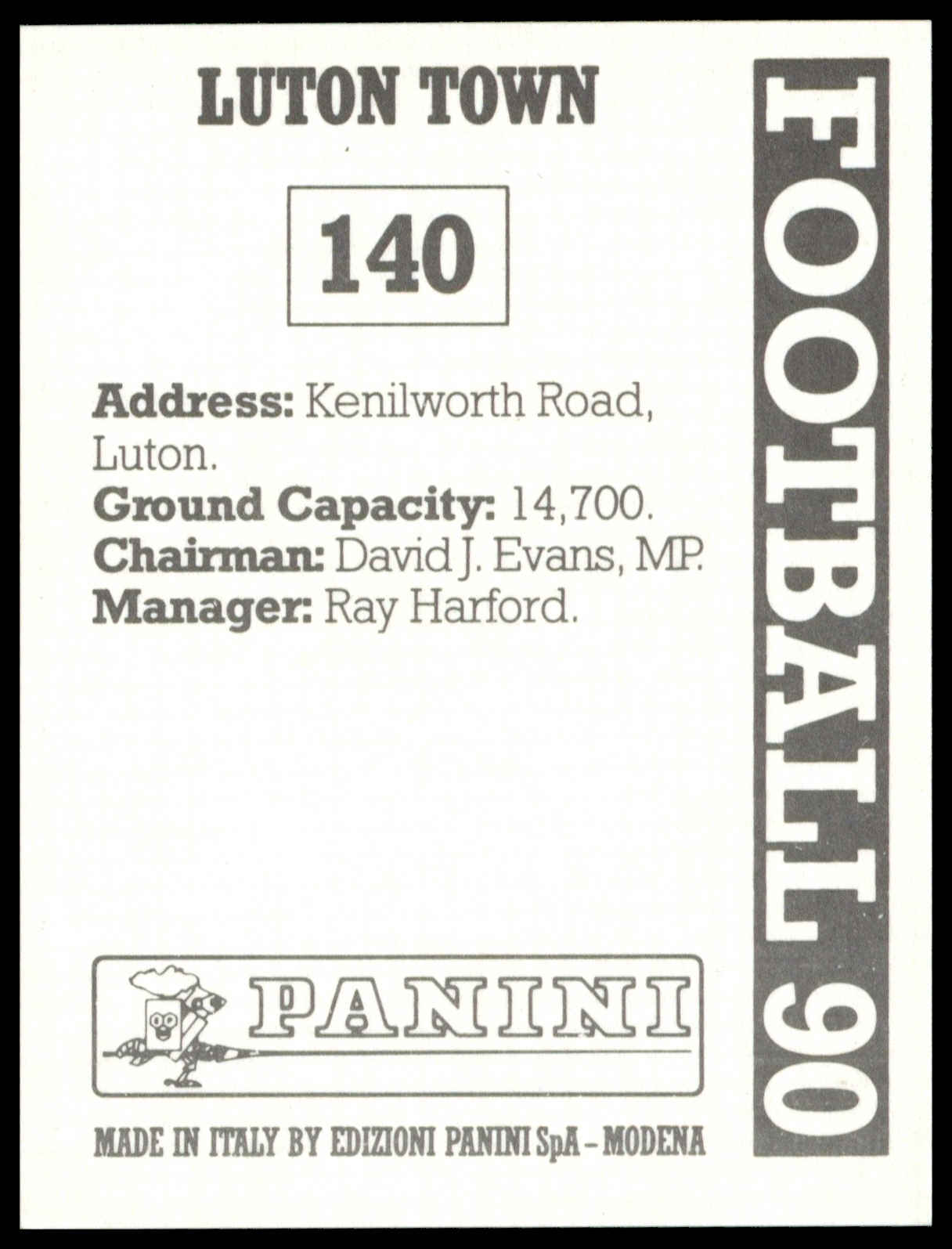 Panini - 'Football 90' (1990) - Badge (Luton Town) Panini - 'Football 90' (1990) - Badge (Luton Town)