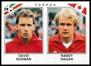 Panini - 'Mexico 86' (1986) - David Norman & Randy Ragan (Canada)