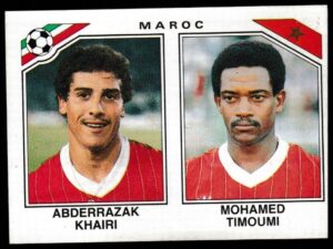Panini - 'Mexico 86' (1986) - Abderrazak Khairi & Mahomed Timouni (Morocco)