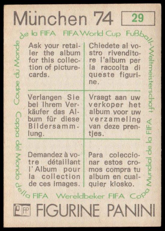 Panini - 'Munchen 74' - Card #29 - Uruguay v Brazil 1950 Panini - 'Munchen 74' - Card #29 - Uruguay v Brazil 1950