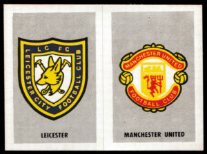 Panini - 'Top Sellers Football 77' (1977) - Badges - Leicester & Man Utd