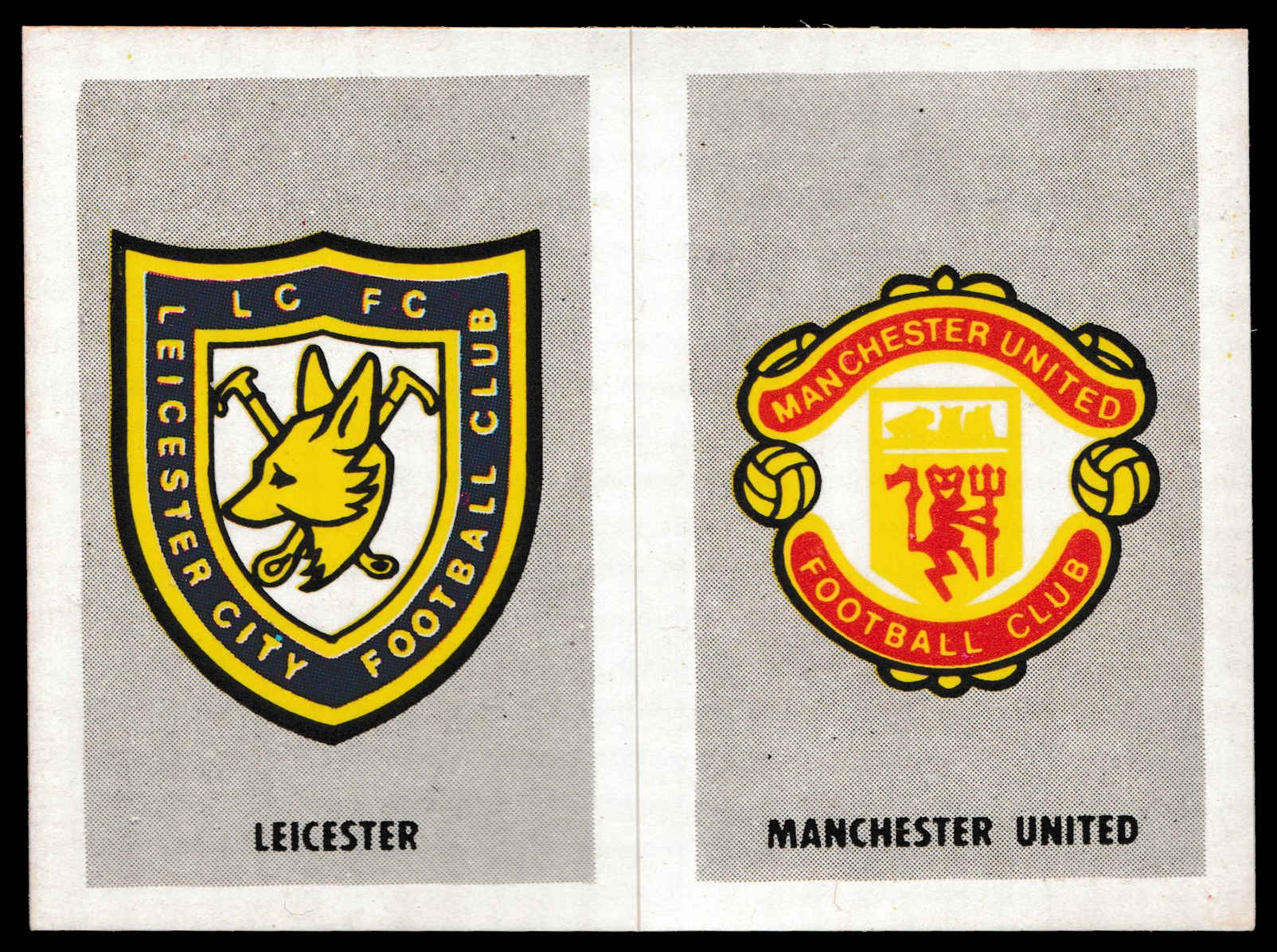 Panini - 'Top Sellers Football 77' (1977) - Badges - Leicester & Man Utd Panini - 'Top Sellers Football 77' (1977) - Badges - Leicester & Man Utd
