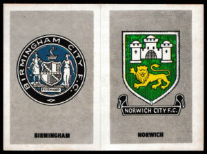 Panini - 'Top Sellers Football 77' (1977) - Badges - Birmingham & Norwich
