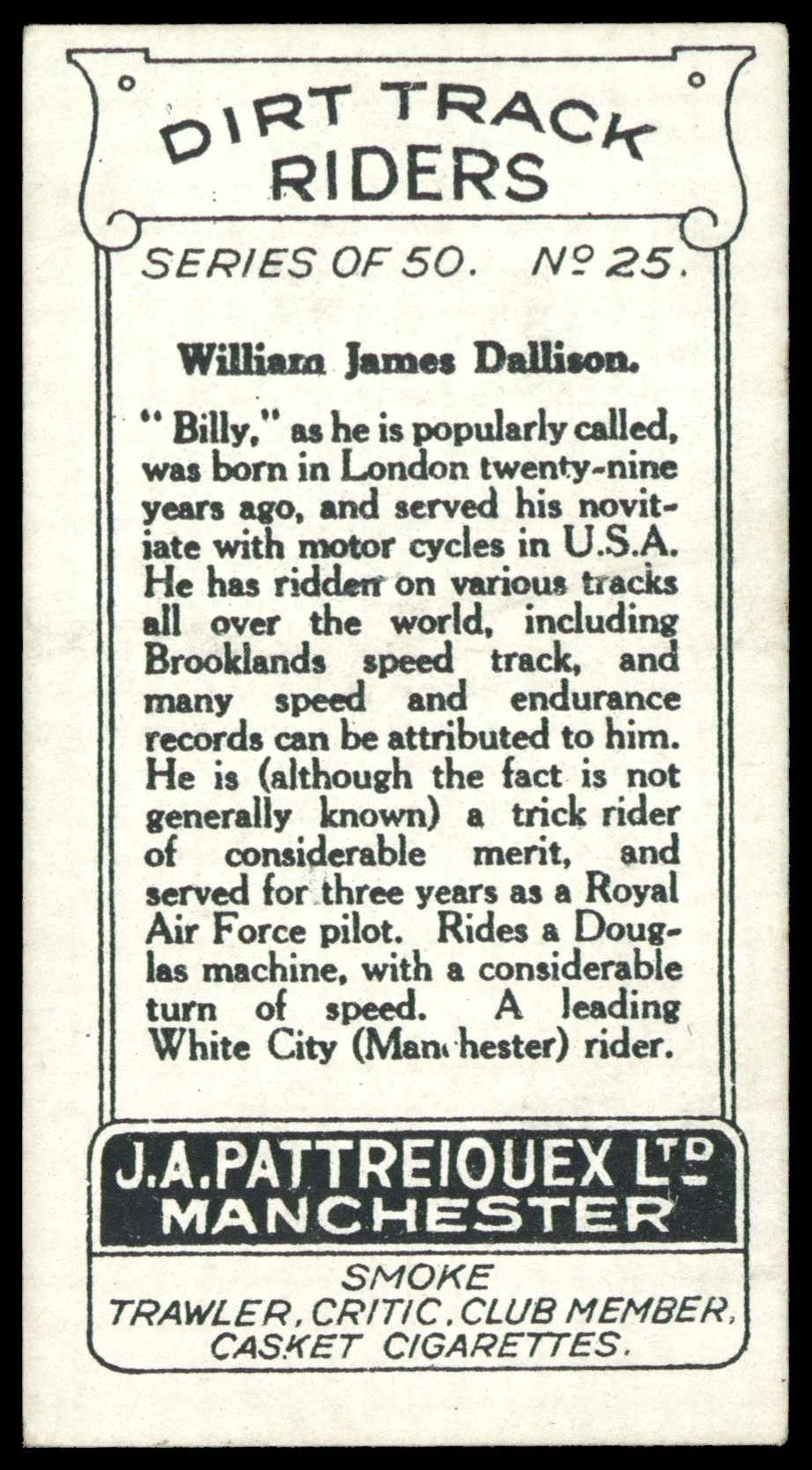 Pattreiouex - 'Dirt Track Riders (50)' (1929) - William James Dalliason Pattreiouex - 'Dirt Track Riders (50)' (1929) - William James Dalliason